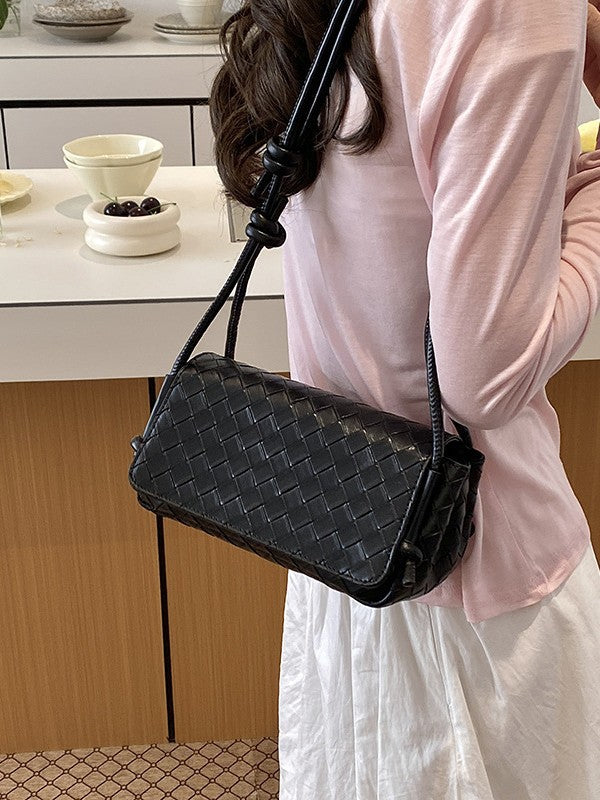 Women's Korean Style Design Woven Pattern Pouch High-grade Light Luxury Shoulder Bags