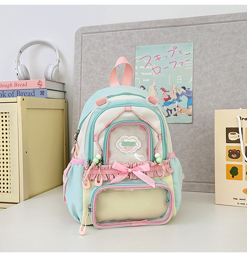Translucent Female Leisure Korean High Style College Student Schoolbag