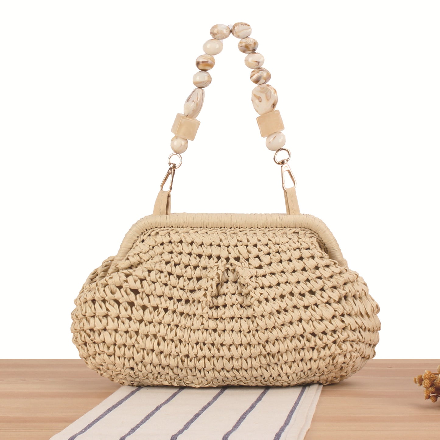 Women's Straw Fashion Personality Woven Seaside Vacation Daily Senior Women's Handbag
