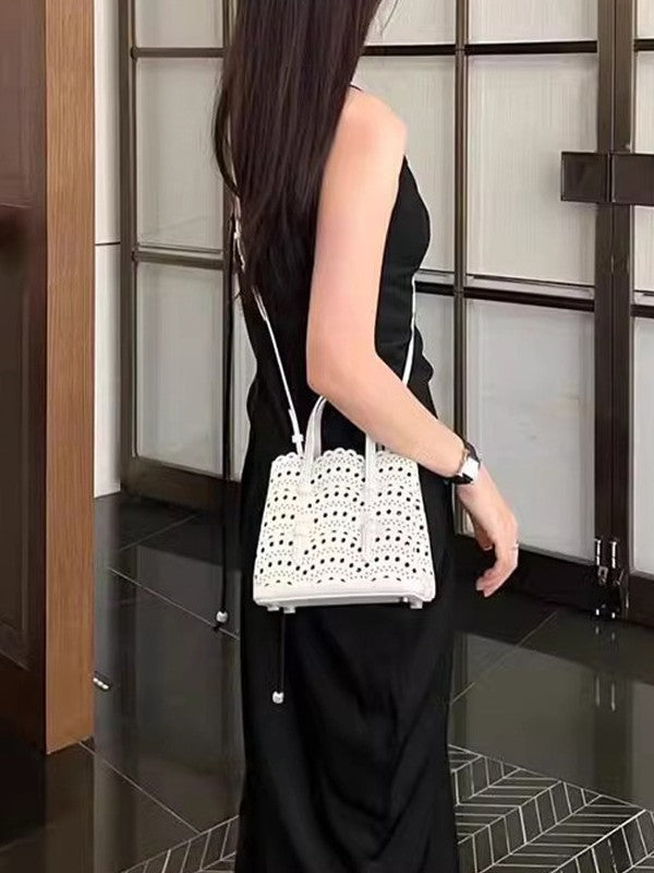 French Minority Wave Leather Summer Vacation Beach Weaving Women's Shoulder Bag