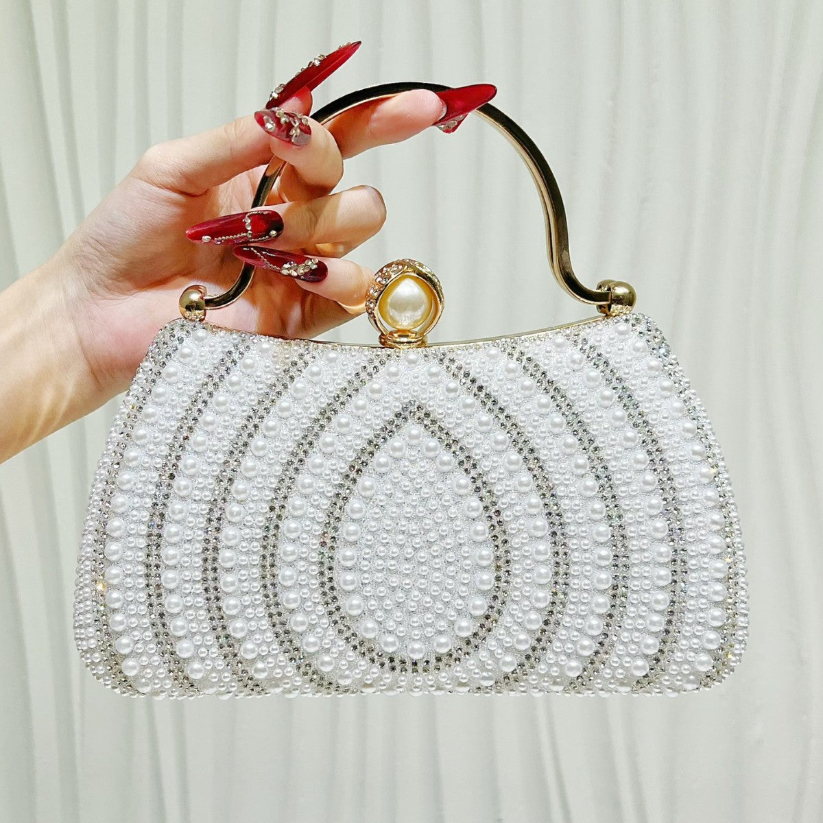 Graceful Pearl Diamond Fashion Banquet Clutch Bags