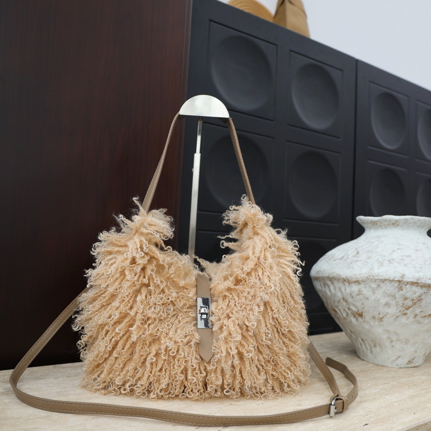 Imitated Tibet Sheep Fur Female Sweet Hot Women's Shoulder Bag