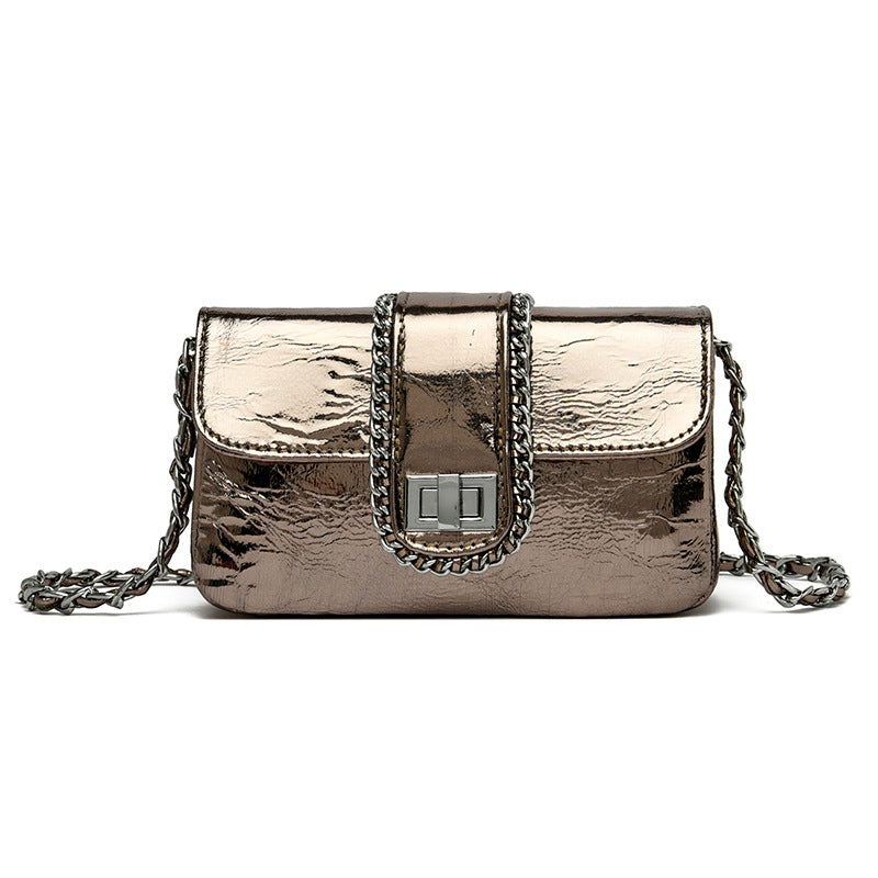 Women's Chain Solid Color Patent Leather High Women's Shoulder Bag