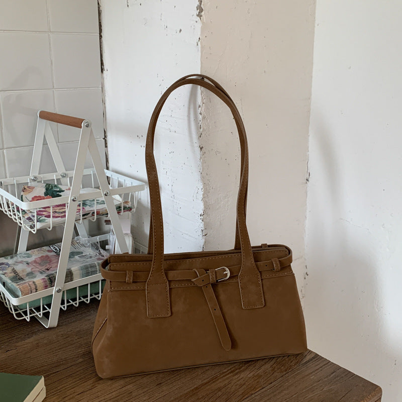 Women's Retro Suede Portable For Commute Minimalist Women's Messenger Bag