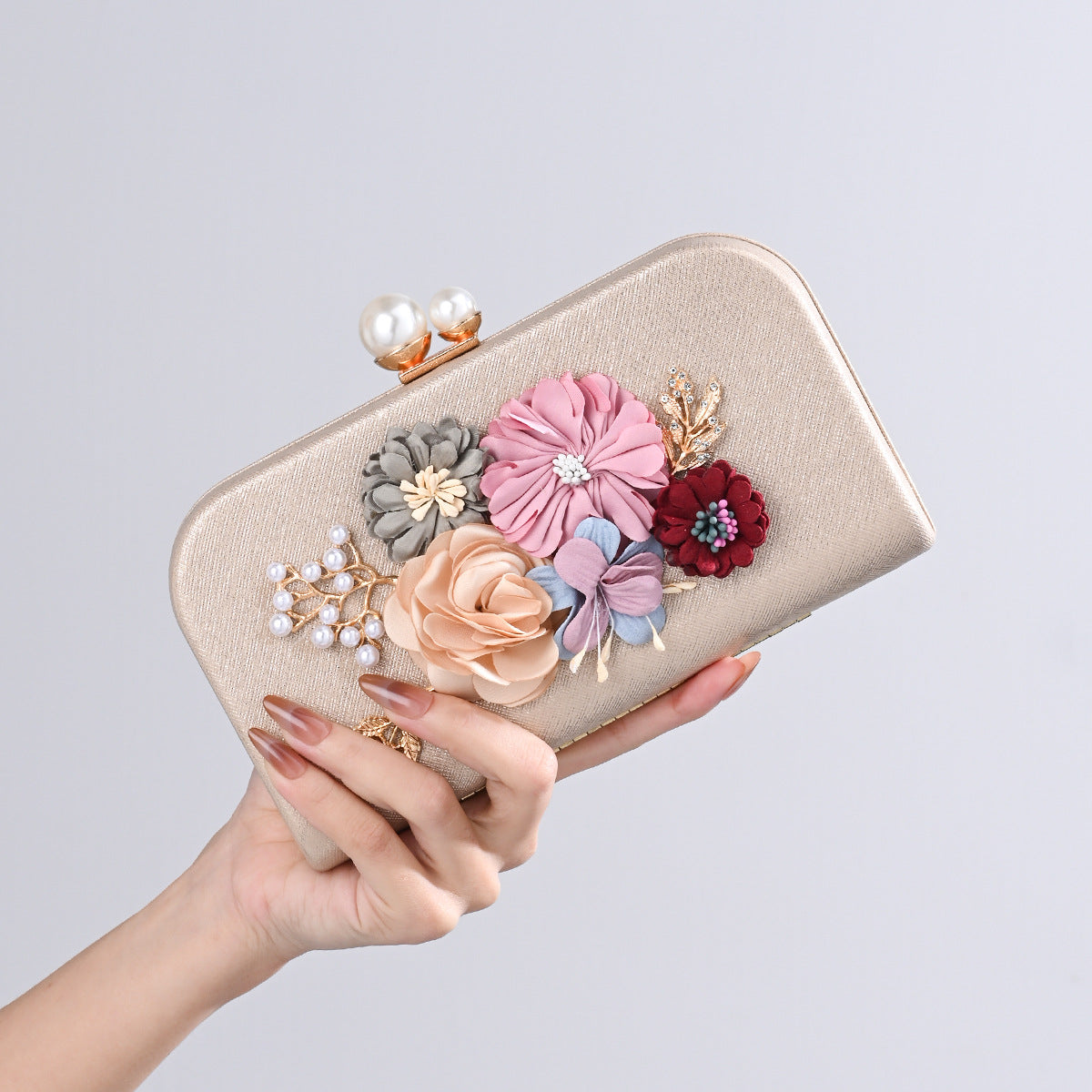 Clutch Flowers Female Temperament Wild Bridal Gown Dinner Bag