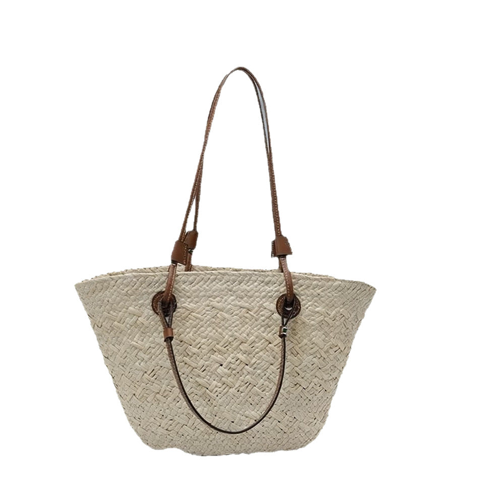 Women's Large Capacity Portable Gradient Color Woven Vacation Bags