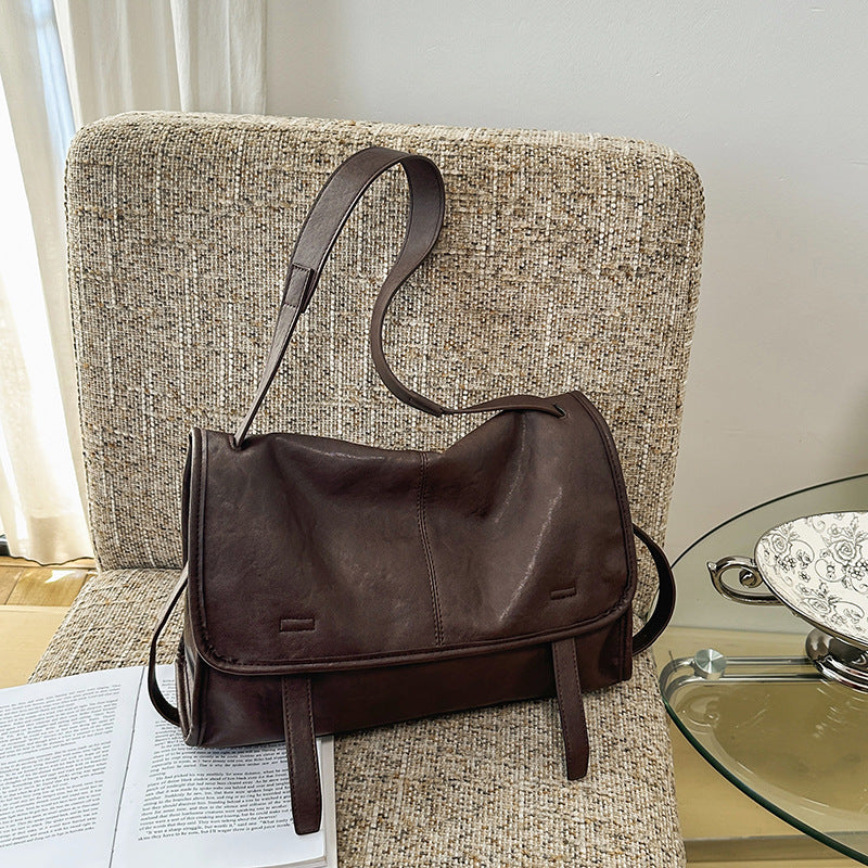 Women's Luxury Plant Kneading Leather Large Capacity Loose Feeling Single Bags