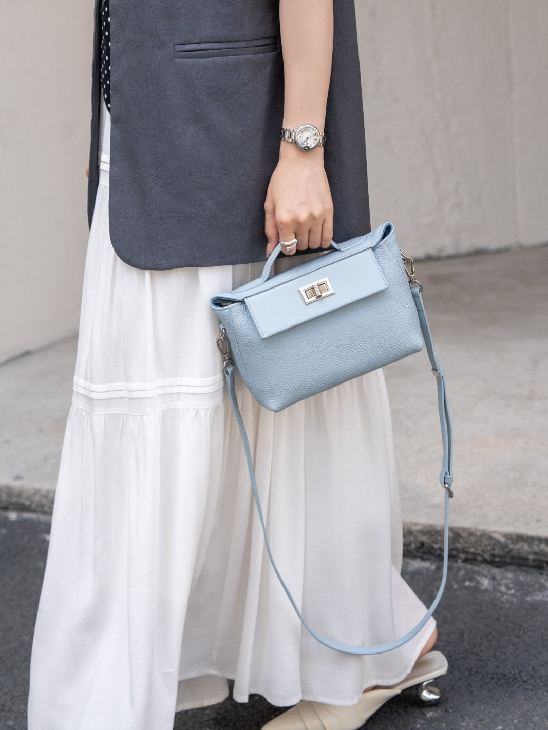Women's First Layer Cowhide Kelly Versatile Fashion Women's Shoulder Bag
