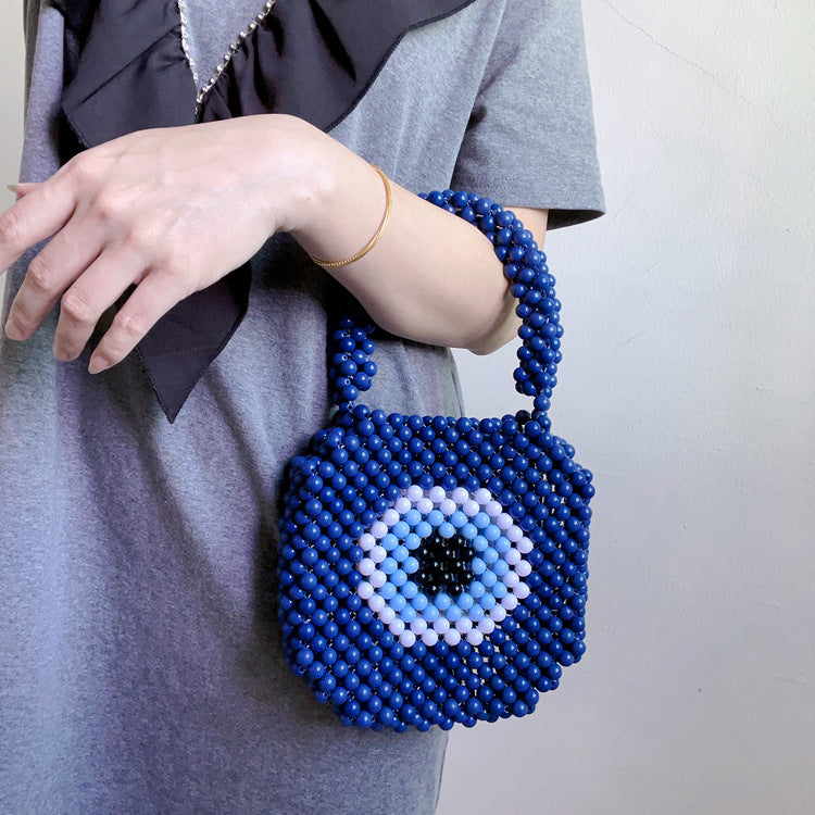 Acrylic Mixed Color Big Eyes Hand-woven Handbags