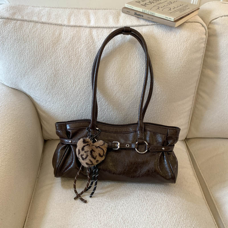Retro Large Capacity Fashion Locomotive Style For Commuting Western Underarm Bag