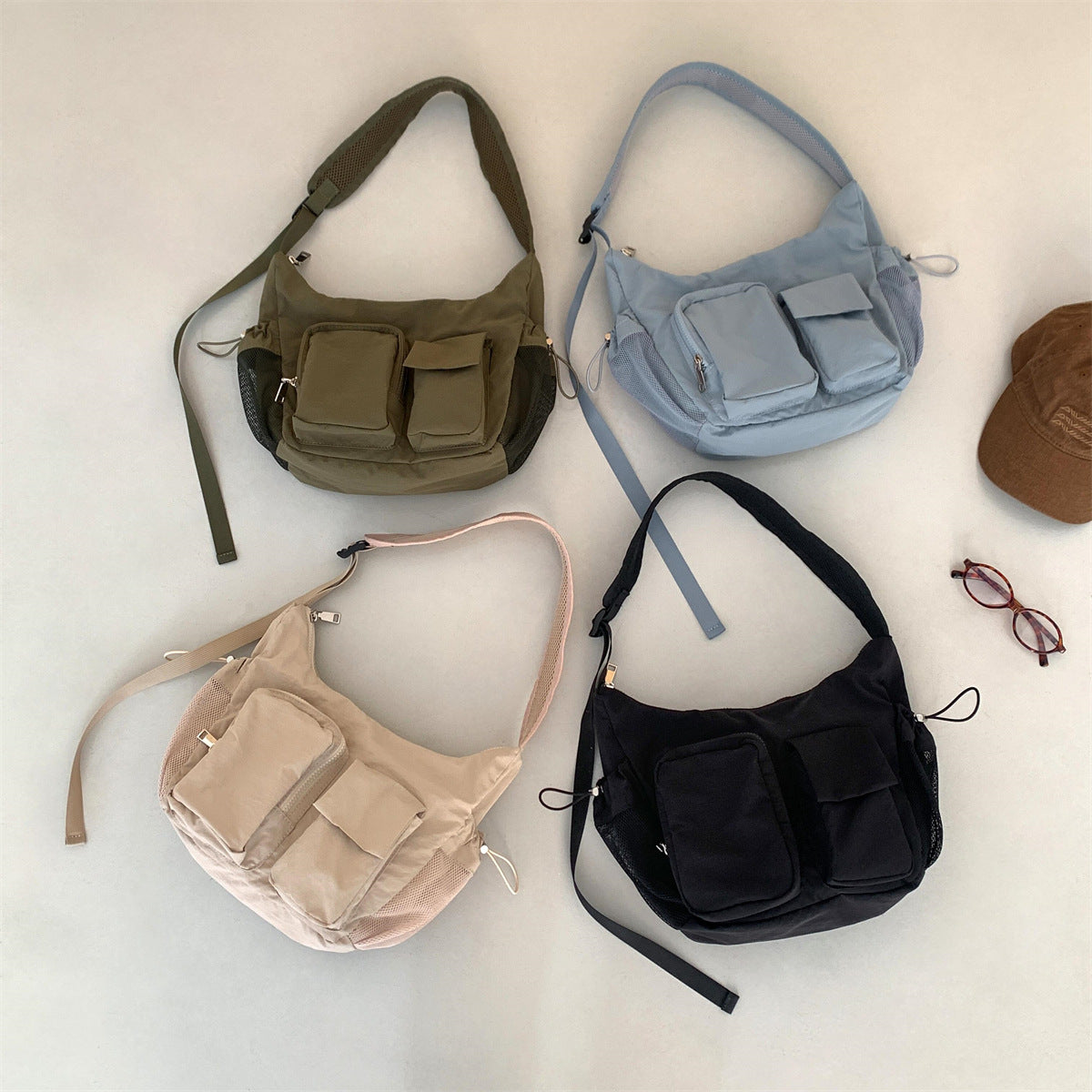 Women's Spring Nylon Cloth Lightweight Dumpling Solid Color Women's Shoulder Bag