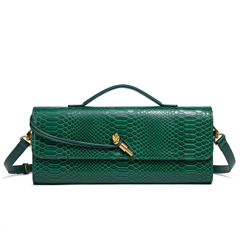 Women's Horizontal Crocodile Python Pattern Dinner Niche Bags