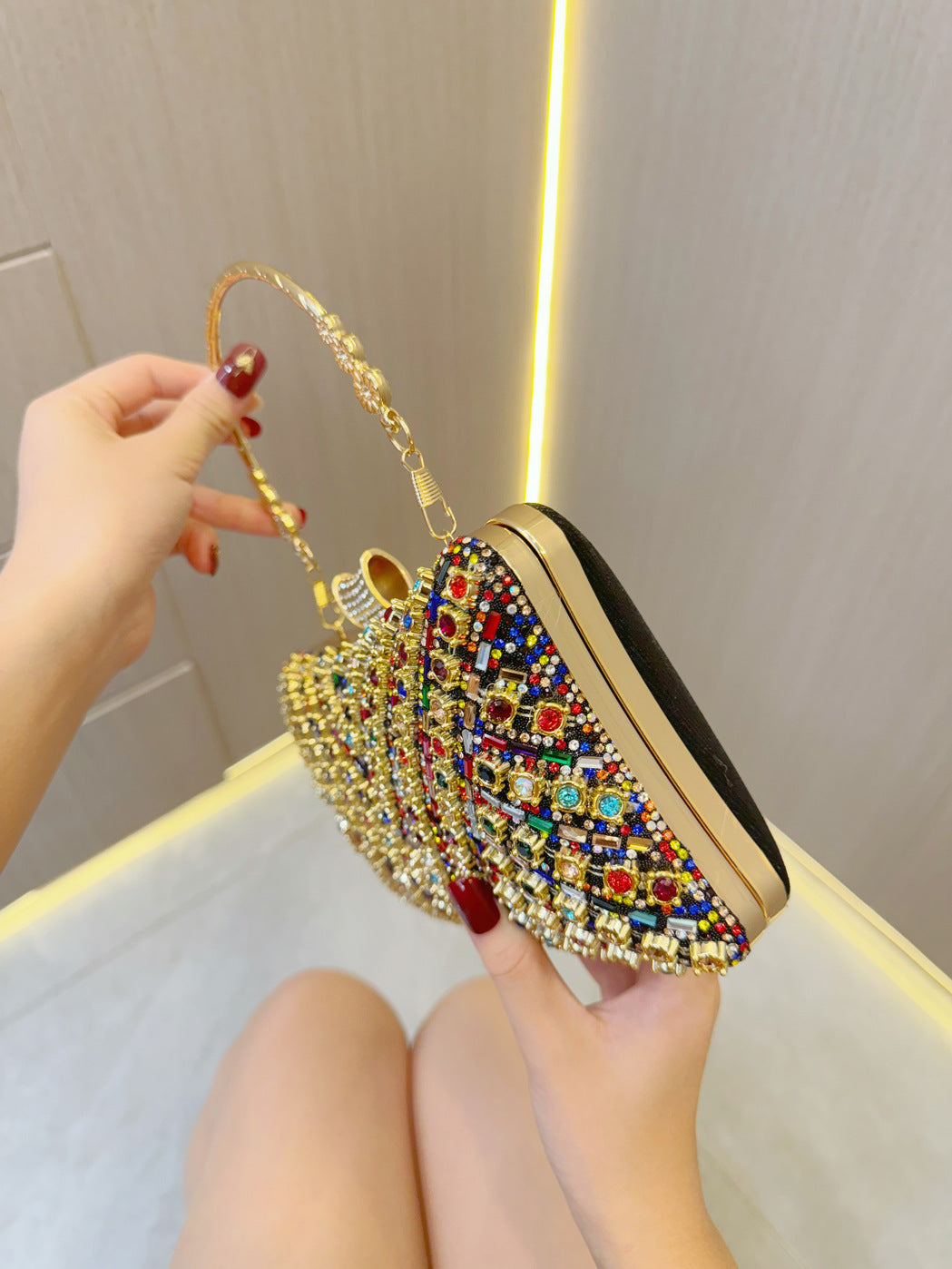 Creative Rhinestone Wedding Birthday Banquet Diagonal Evening Bags
