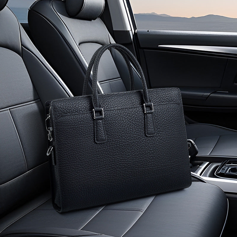 Men's For Large Capacity Simple Business Trip Leather Computer Waterproof Men's Tote