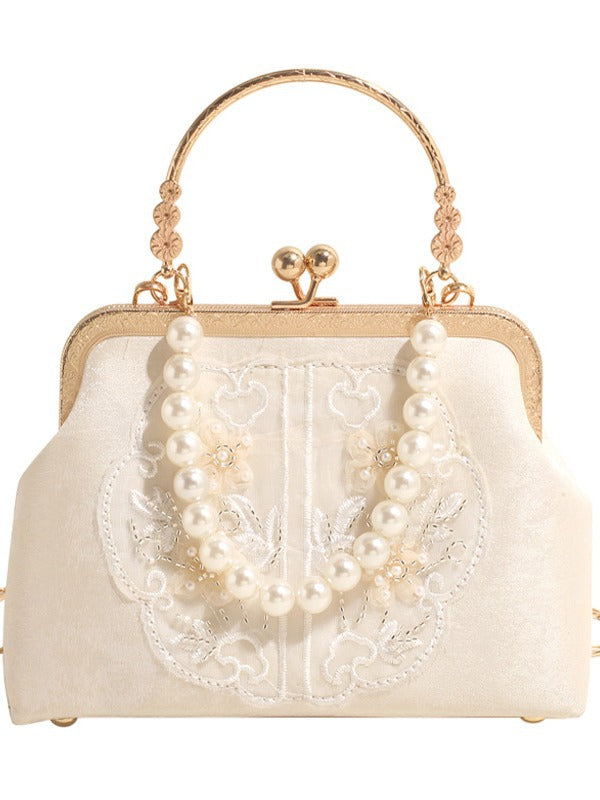 Chinese Style Embroidery Niche Pearl Hand Han Clothing Clutch Women's Handbag