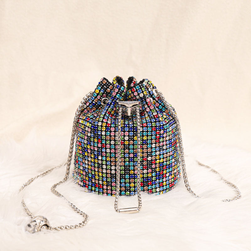 Women's Fashion Full Diamond Minority Chain Dinner Bag