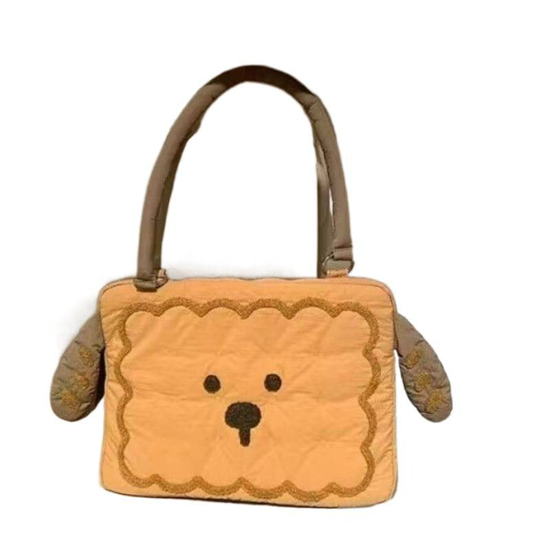 Caramel Biscuit Puppy Computer Versatile Commuter Finished Women's Handbag