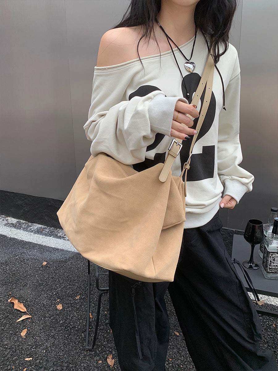 Women's Matte Cowhide Large Capacity Design Idle Handbags