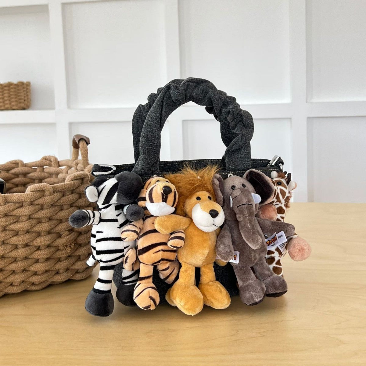 Forest Friends Short Fluff Animal Kingdom Women's Shoulder Bag