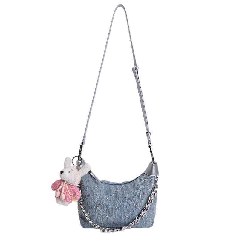 Women's Denim Underarm Light Luxury Minority Commuter Women's Shoulder Bag