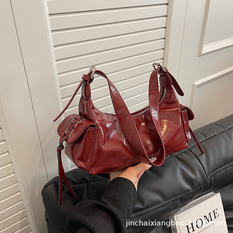 Women's Design Underarm Fashion Double Pocket Large Women's Shoulder Bag