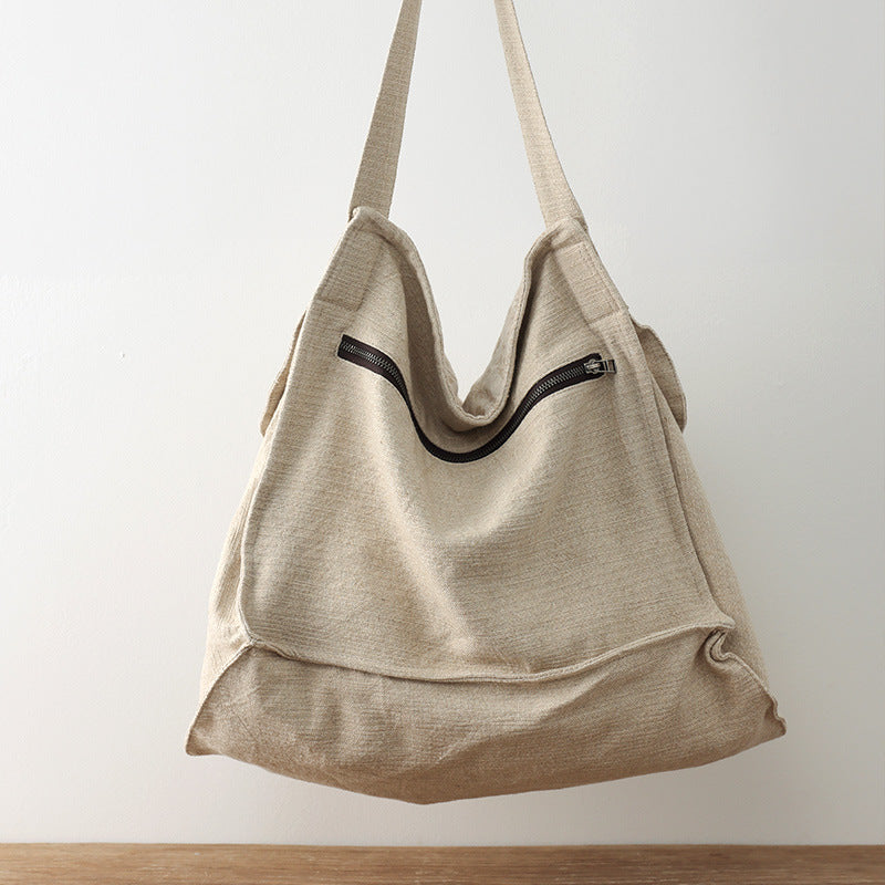 Women's Leisure Artistic Cotton Linen Canvas Large Capacity Advanced Idle Style Bags