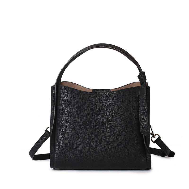Women's Leather Cowhide High-grade Large Capacity Vegetable Basket Women's Handbag