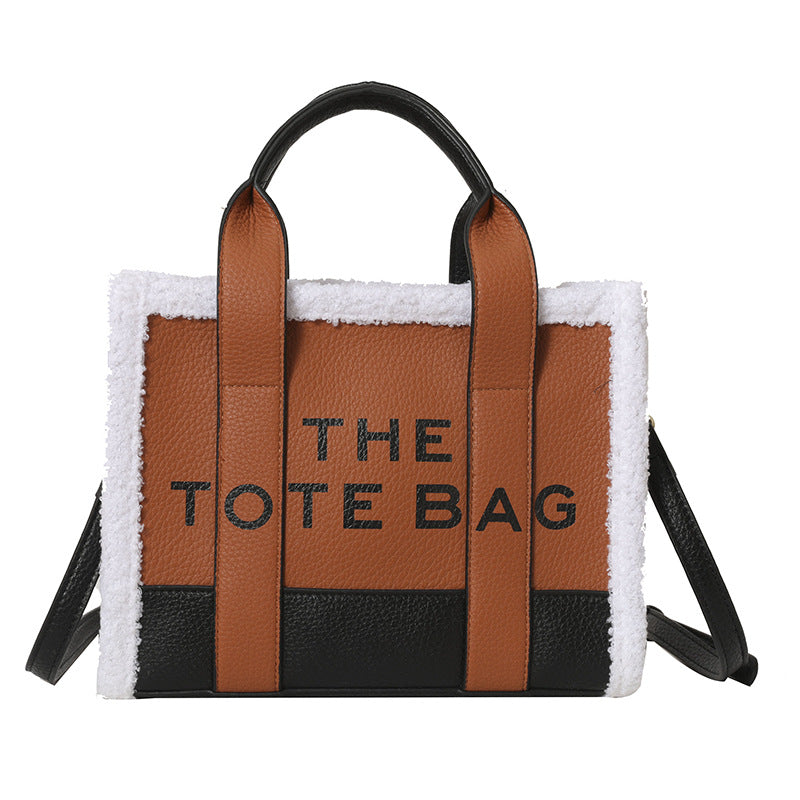 Women's Commuter Portable Lamb Fur Trendy Elements Women's Handbag