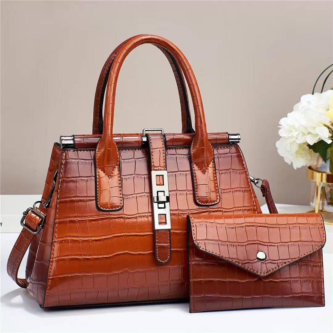 Women's Crocodile Pattern Fashion Two Pieces Women's Handbag