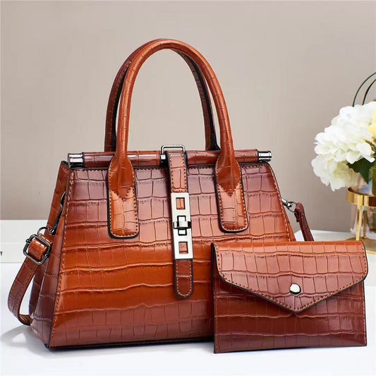 Women's Crocodile Pattern Fashion Two Pieces Women's Handbag