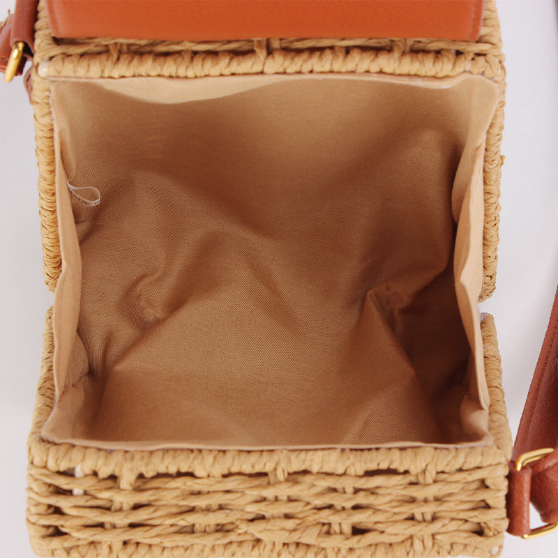 Retro Paper String Ball Woven Beach Vacation Leisure Simple Women's Messenger Bag