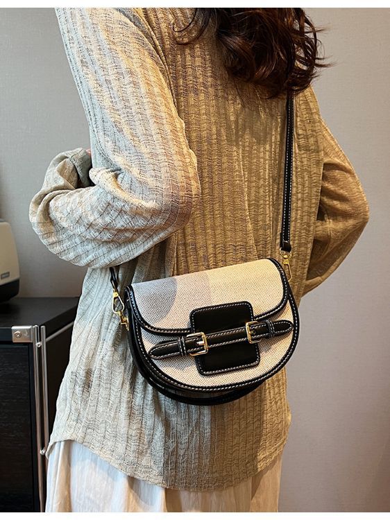 Women's Design Saddle Color Matching Fashion Advanced Women's Messenger Bag