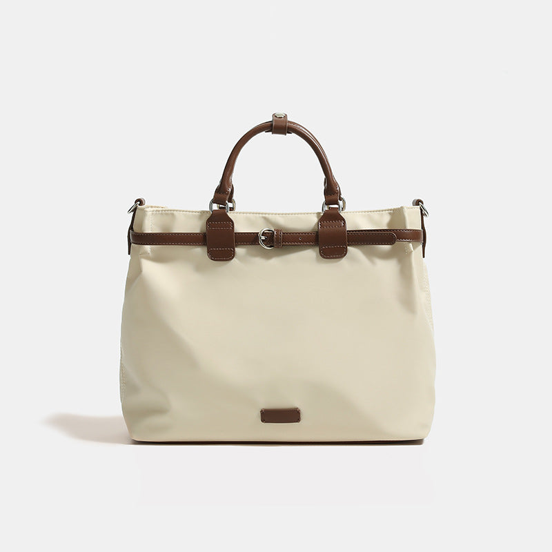 Women's Oxford Cloth Genuine Leather Commuter Minority Women's Messenger Bag