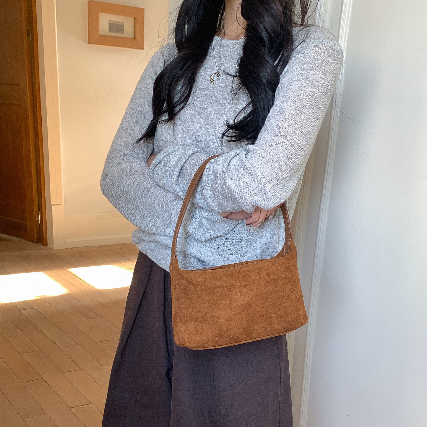 Women's Simple Solid Color Horizontal Korean Niche Women's Handbag