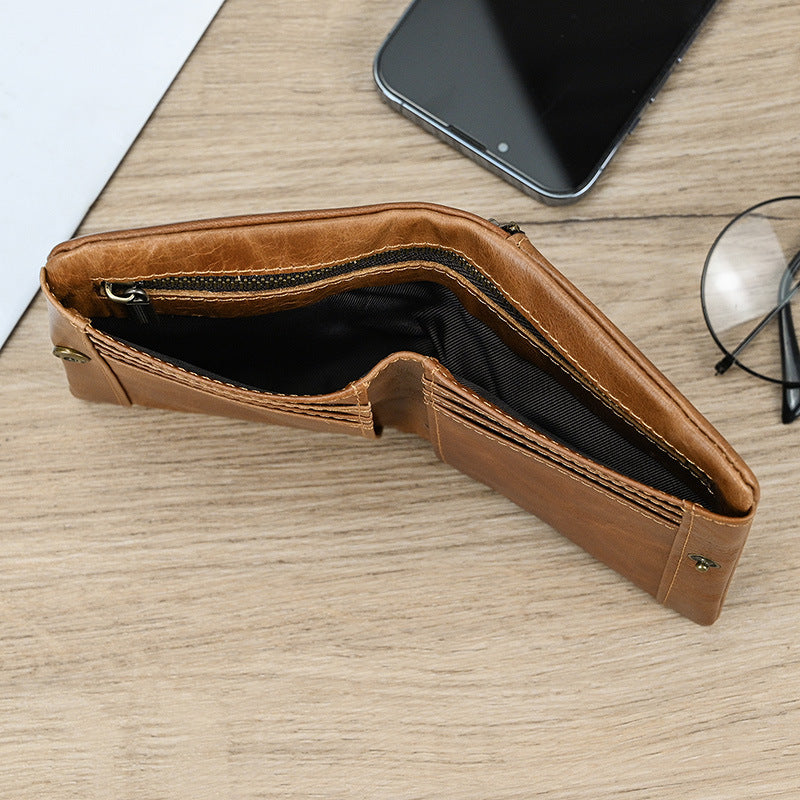 Women's & Men's Genuine Leather Two Fold Multi Slots Men's Wallet