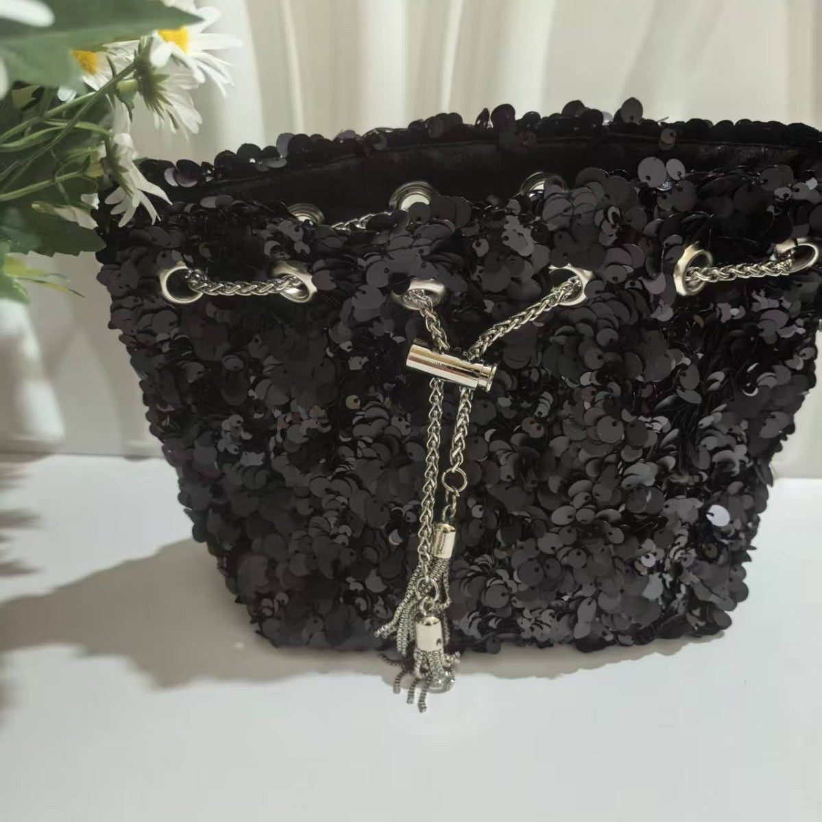 Women's Fashion Summer High-grade Korean Style Rhinestone Bucket Bags