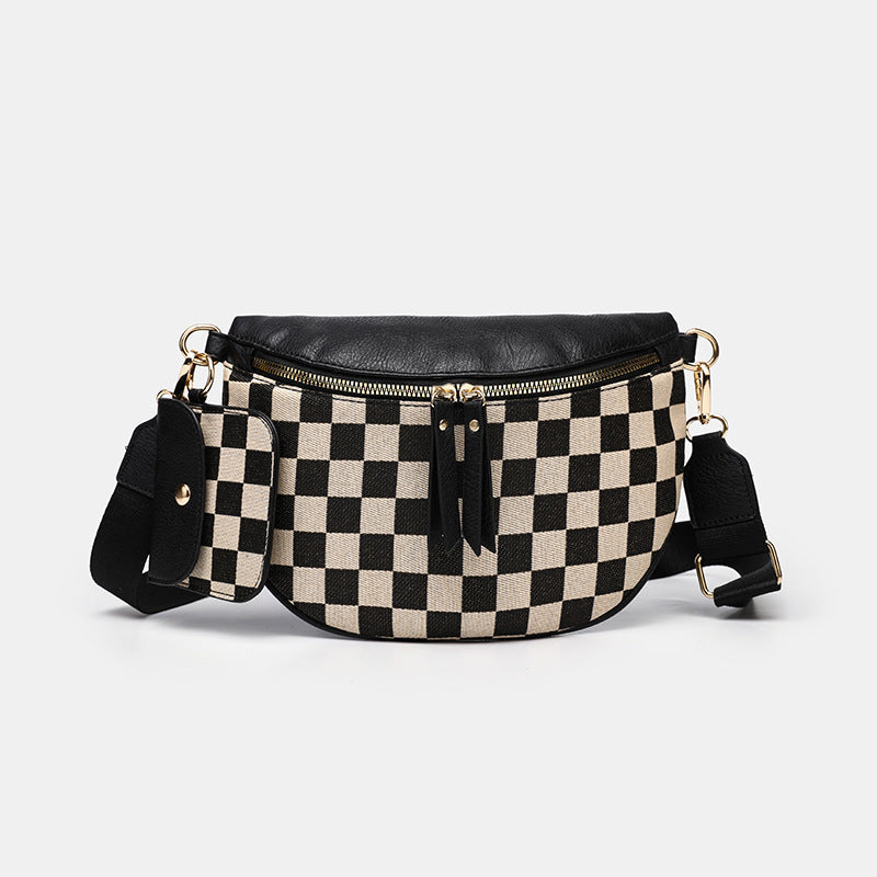 Popular Women's Chessboard Plaid Trendy Versatile Bags
