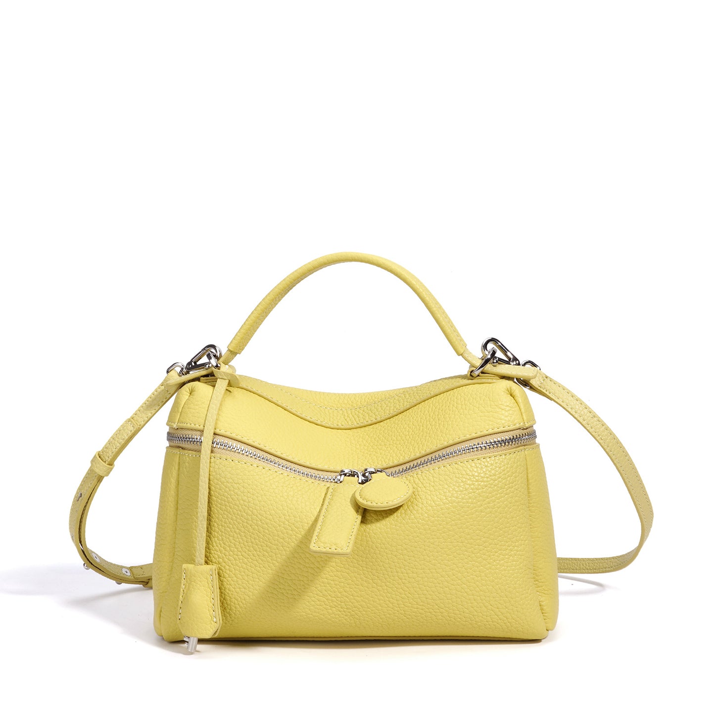 Women's Korean Style Versatile Soft Leather Genuine Solid Color Bags