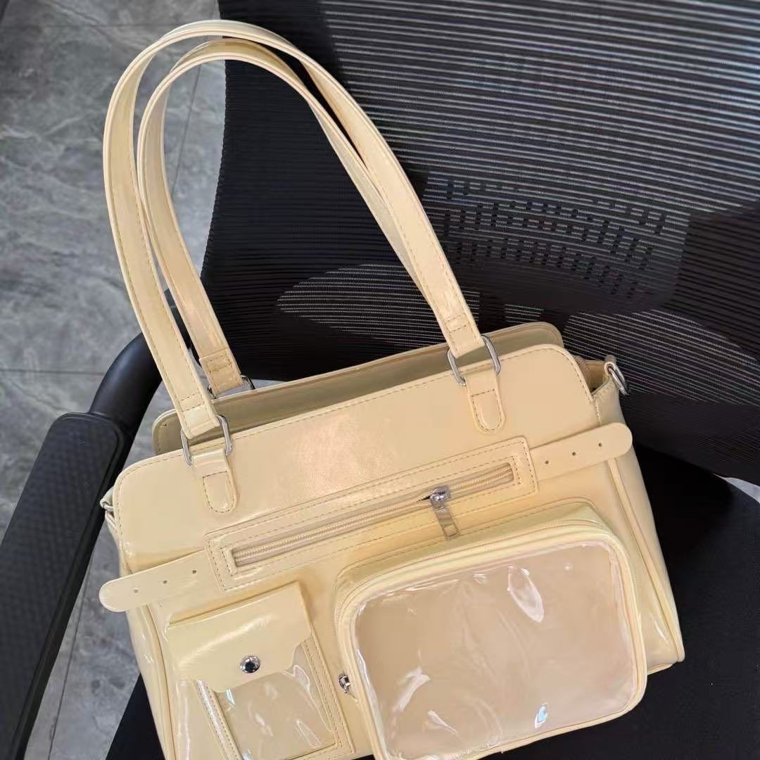 Women's Retro Cartoon Niche Large Capacity Commuter Dark Women's Shoulder Bag