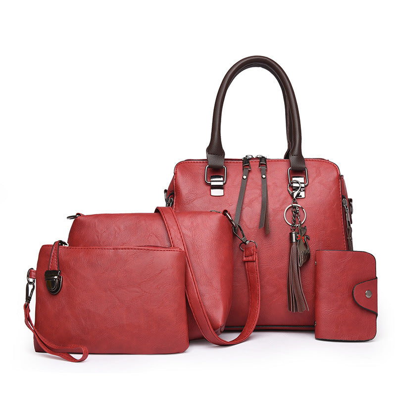Unique Women's Retro Mother Oil Leather Bags