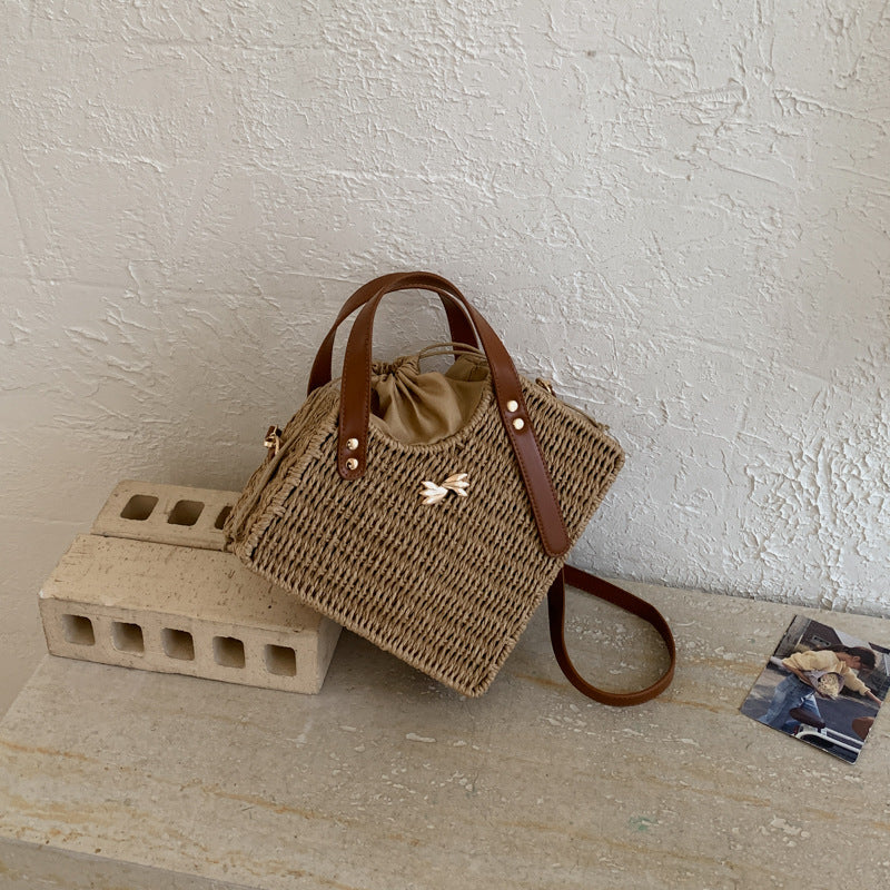 Women's Seaside Clutch Straw Shell-shaped Bohemian Rattan Women's Shoulder Bag