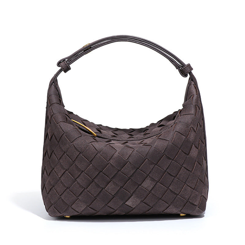 High-grade Lunch Box Niche Design Frosted Material Underarm Woven Women's Handbag