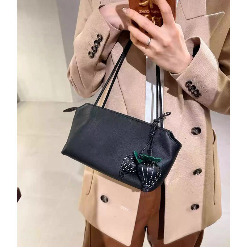 Minimalist Sheepskin Underarm Leather Niche Commute Bags