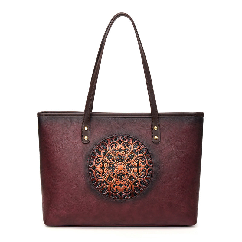 Women's Trendy Retro Fashion Ethnic Style Hand Painted Large Women's Messenger Bag