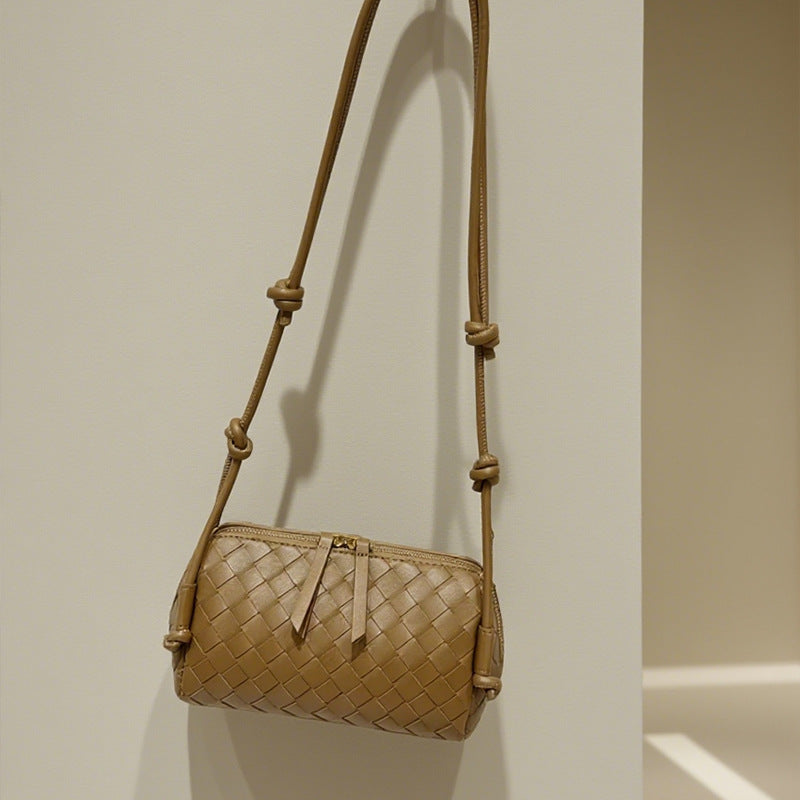 Women's Handmade Cowhide Woven Underarm Fashion Bags