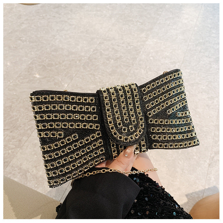 Fashion Rhinestone Diamond Glass Design Hand-held Banquet Shaped Dinner Bag