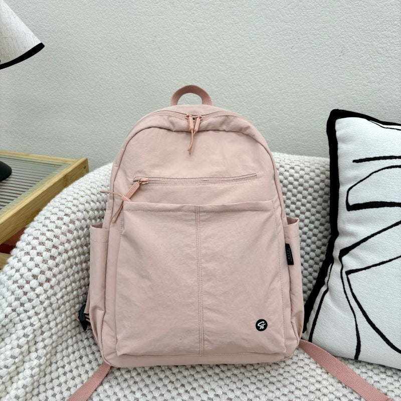 Nylon Cloth Trendy Large Capacity Contrast Leisure Backpack