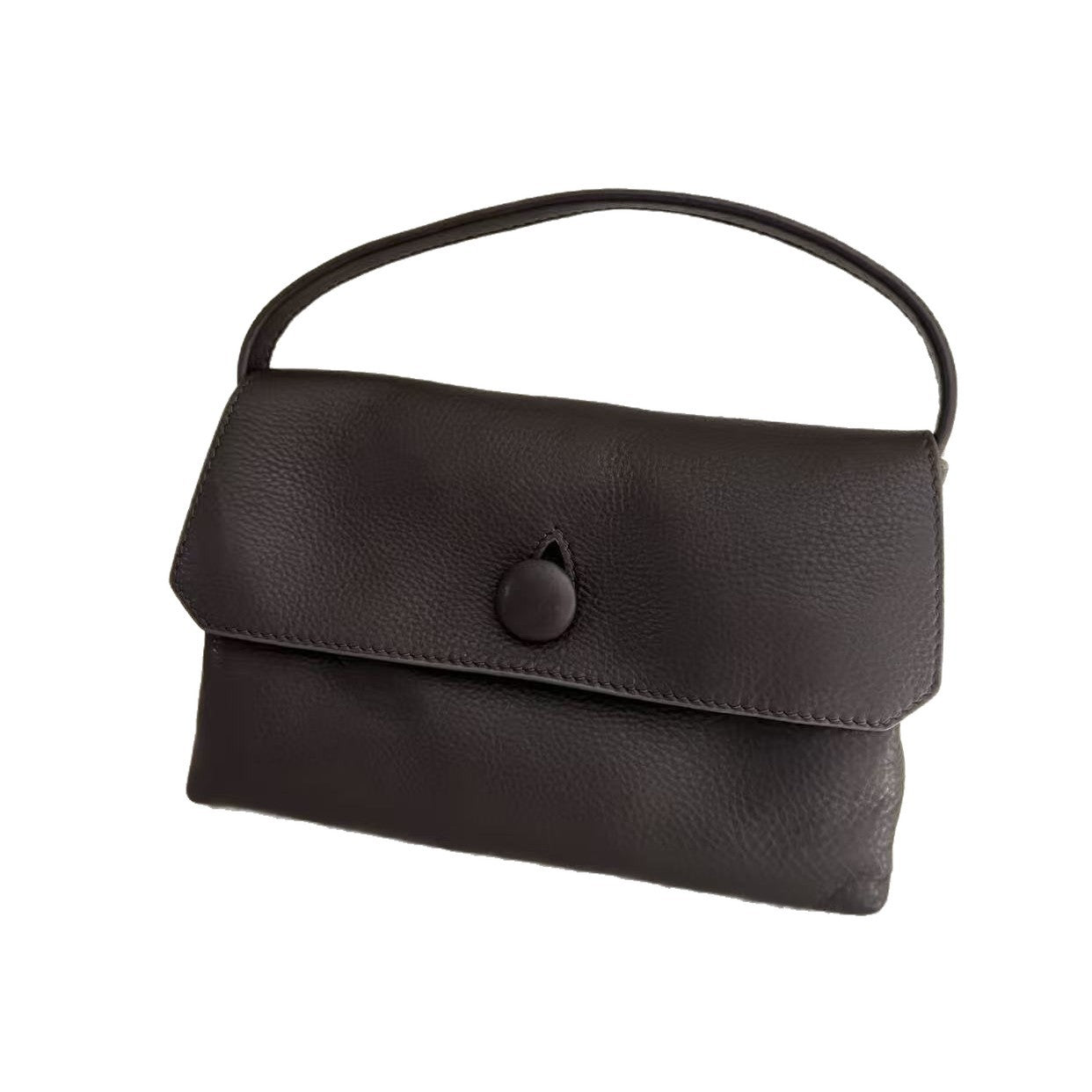 Niche Curved Layer Cowhide Genuine Leather Women's Handbag