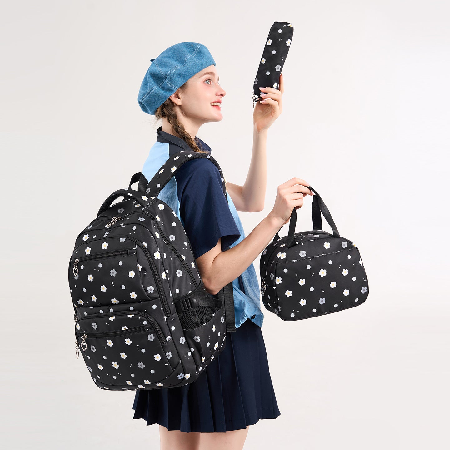 Durable Glamorous Women's Three-piece Spine Protection Backpacks