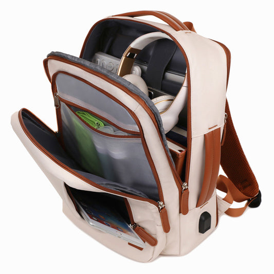 Large Capacity Lightweight Simple Expansion Rechargeable Business Backpack